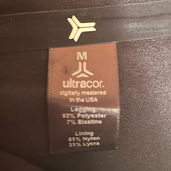 LAST CHANCE | Ultracor Black Quilted Leggings with White Stripe - Picture 4 of 7